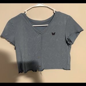 blue butterfly top